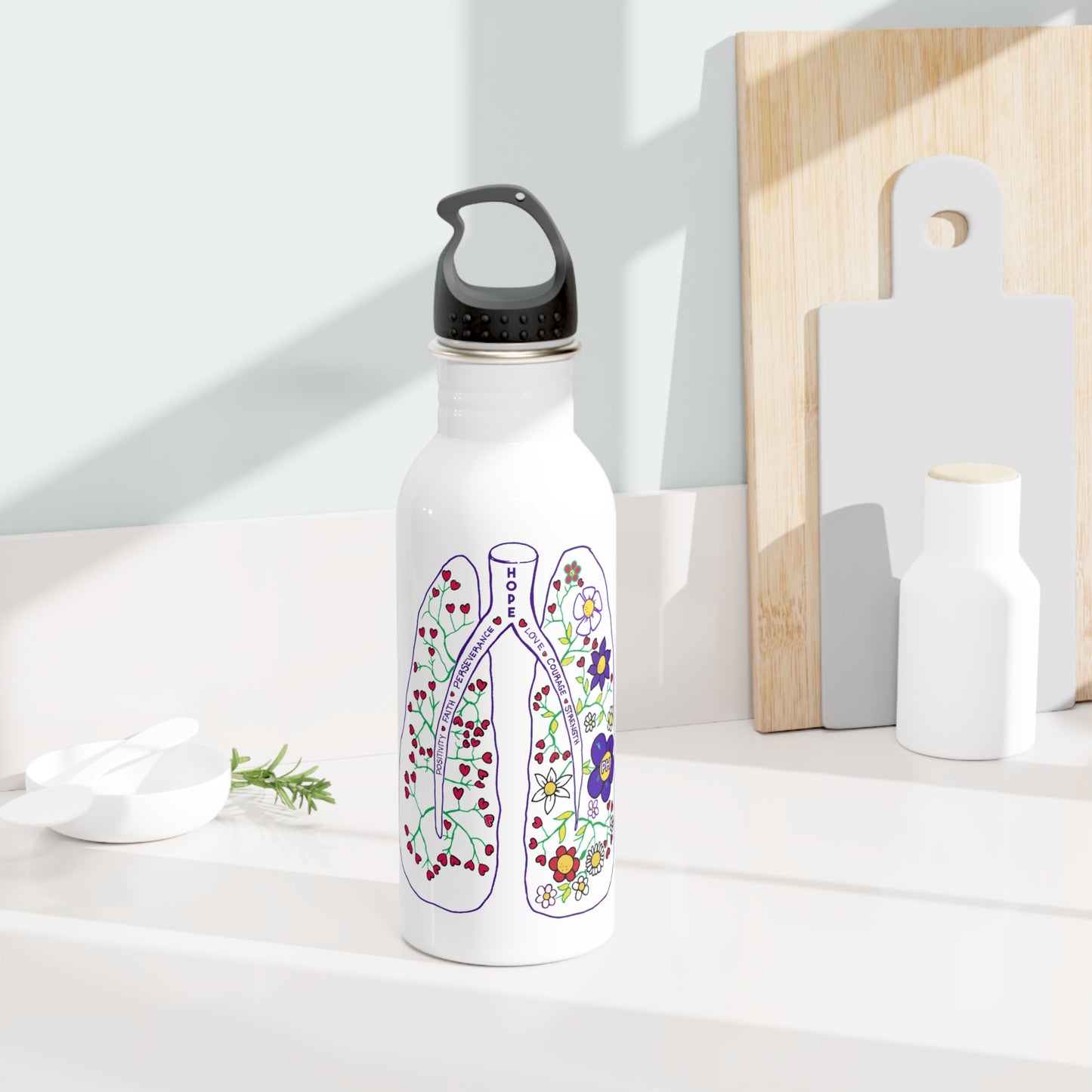 Stainless Steel Water Bottle - English