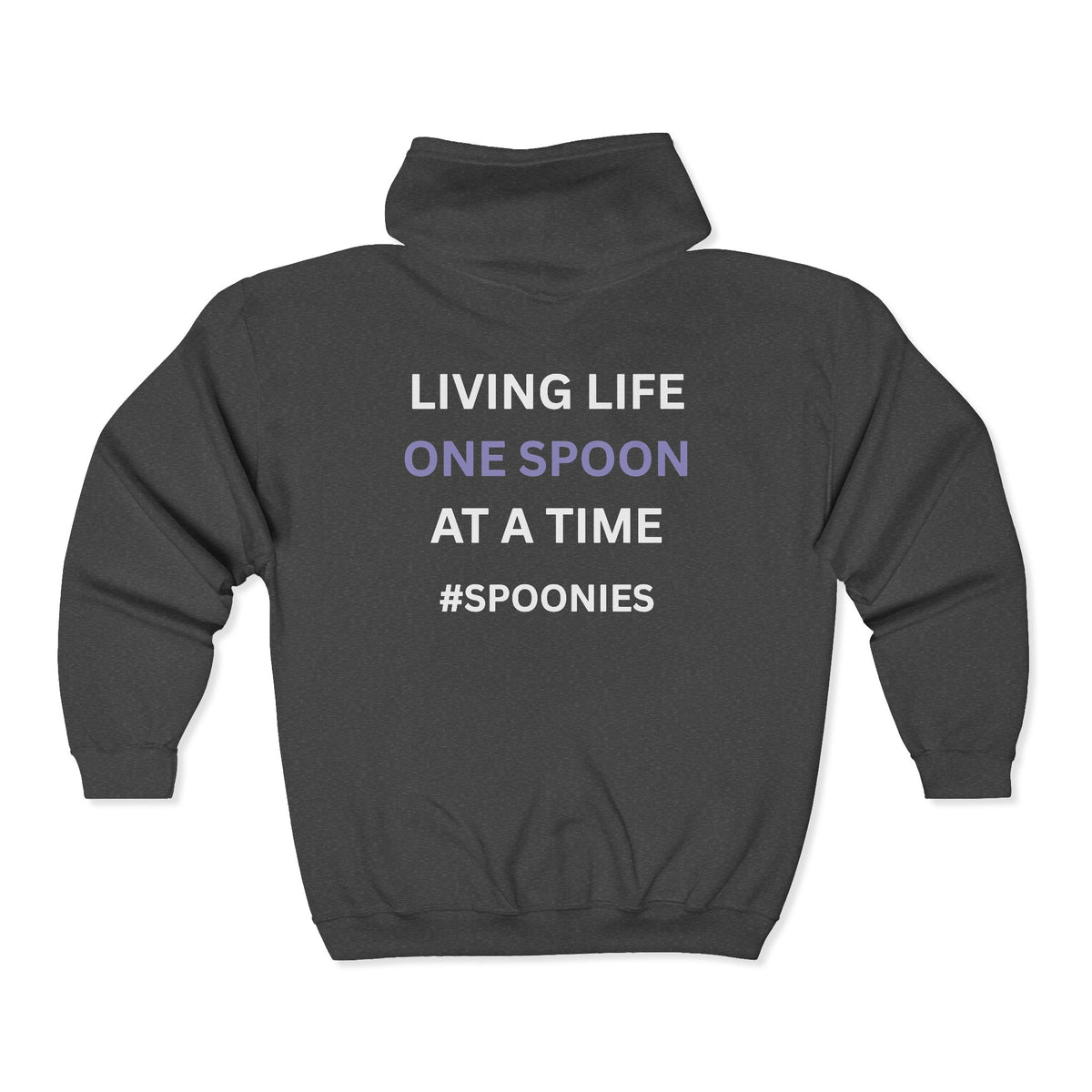 Living life one spoon at a time - Unisex Heavy Blend™ Full Zip Hooded Sweatshirt