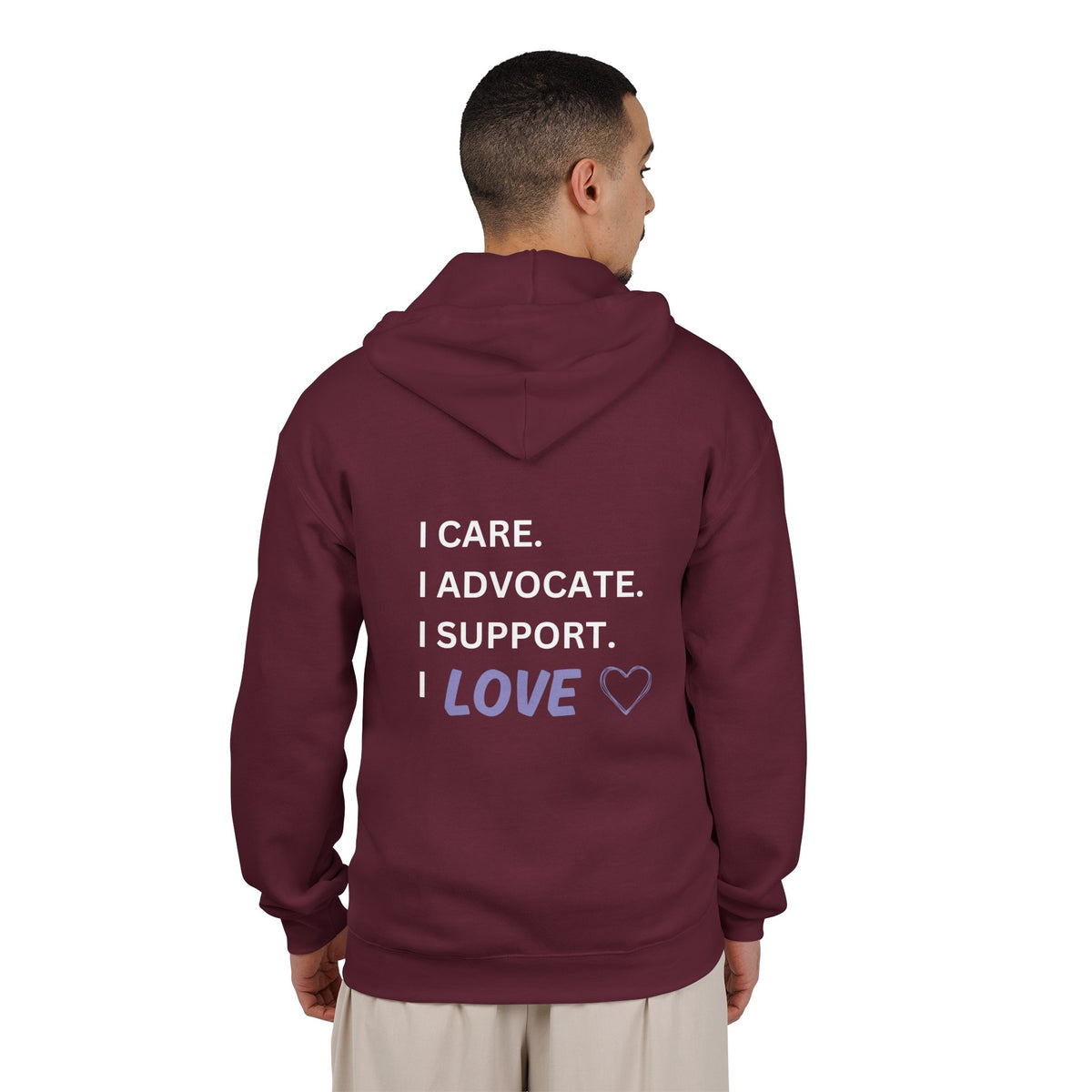 I Care. I Advocate. I Support. I Love - Unisex Heavy Blend™ Full Zip Hooded Sweatshirt